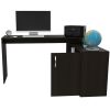 Axis Modern L-Shaped Computer Desk with Open & Closed Storages -Black